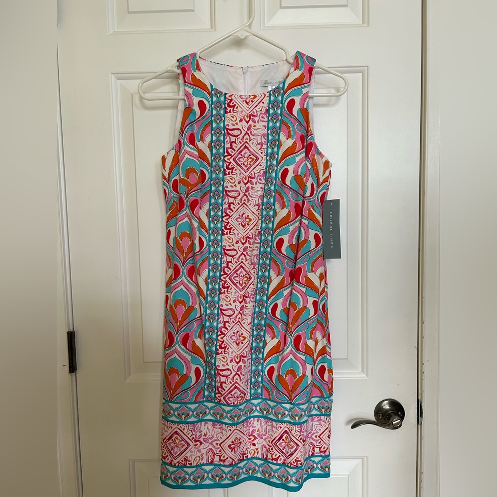 London Times Multicolor Patterned Midi Dress